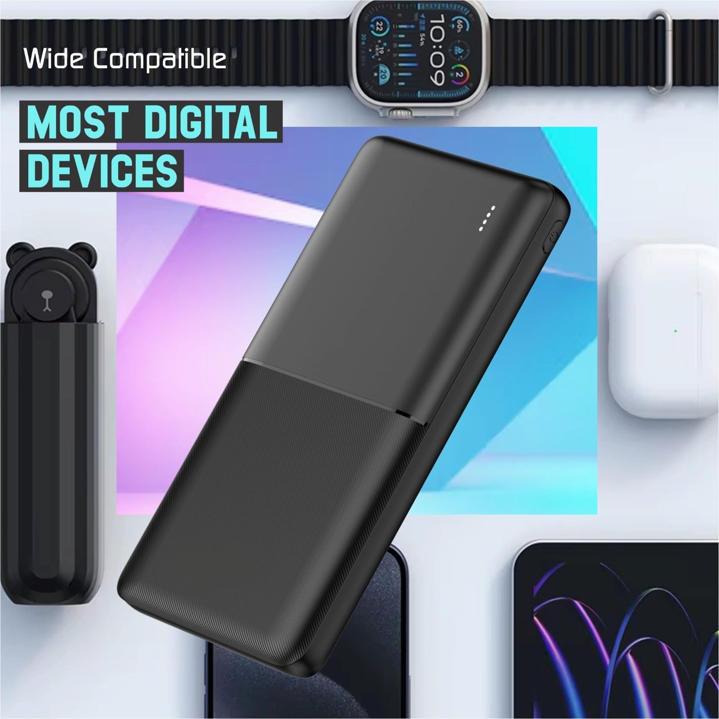 Q6 10000 mAh Power Bank with 22.5w Charging Speed (Black)