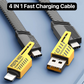 akvaari 4-in-1 65W Fast Charging Flat Cable with USB, Lightning, C-Type Ports