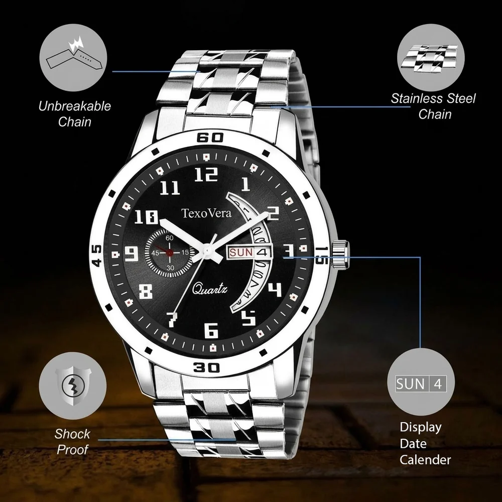 Quartz Series Analog Watch For Men (Stainless Steel)