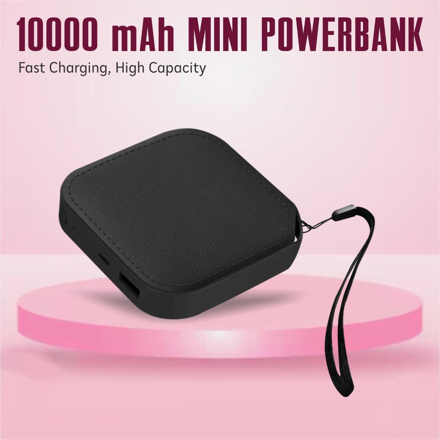 8000 mAh Power Bank 10W with Lithium ion Battery Black - akvaari