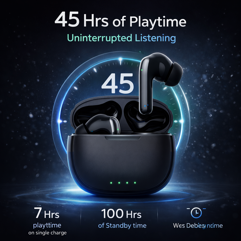 BOSS Wireless Earbud With Comfortable Fit 45Hr Playback
