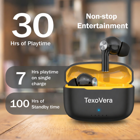 ZYRA Wireless Earbud With Comfortable Fit 30H Playback