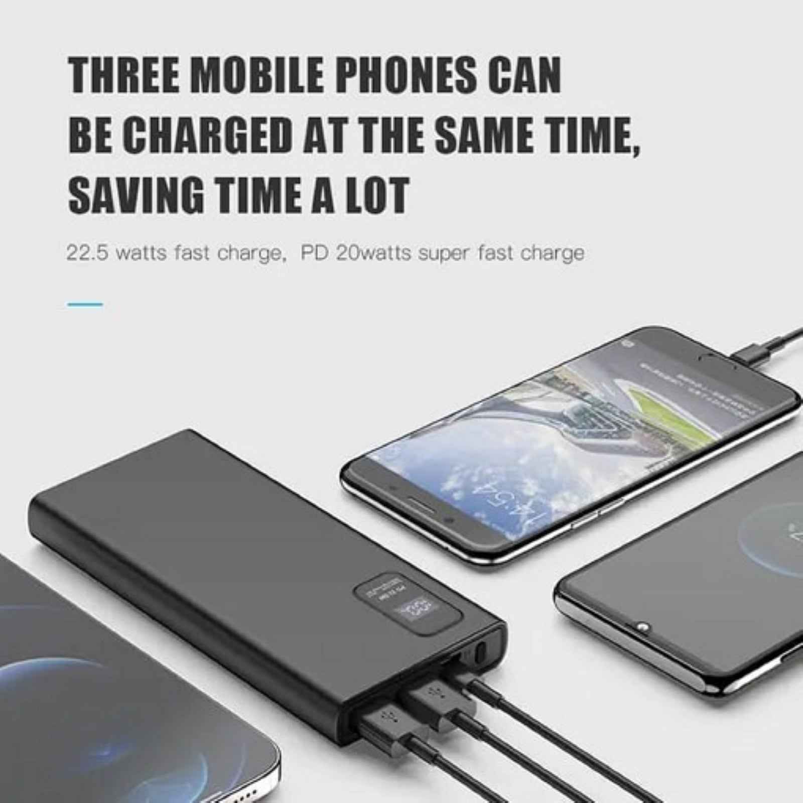 TexoVera 20000 mAh 25W Power Bank  (Black, Lithium Polymer, Fast Charging for Mobile) K8-20K