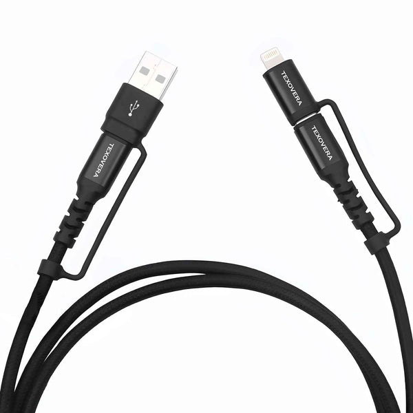TexoVera 4-in-1 Type-C with 60W Fast Charging, 480Mbps Data Sync, PD Technology, Compatible with All Type-C and Apple Devices, 1.2m