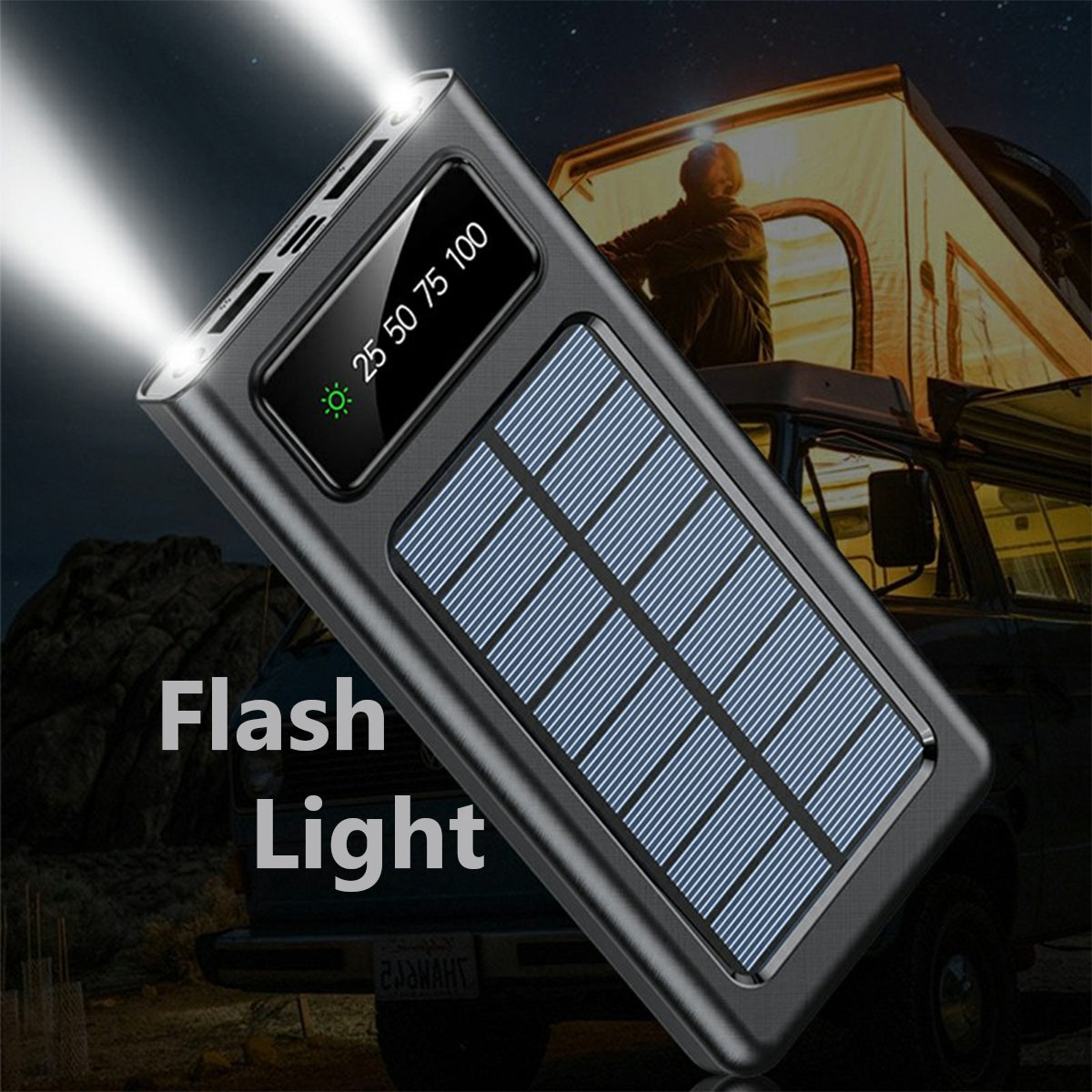 Solar Power Bank 10000 mAh with 15W Solar Charging and Lithium Polymer Battery (Solar-4Wire-10K)