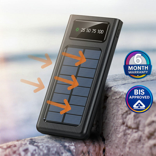 Solar Power Bank 10000 mAh with 15W Solar Charging and Lithium Polymer Battery (Solar-4Wire-10K)
