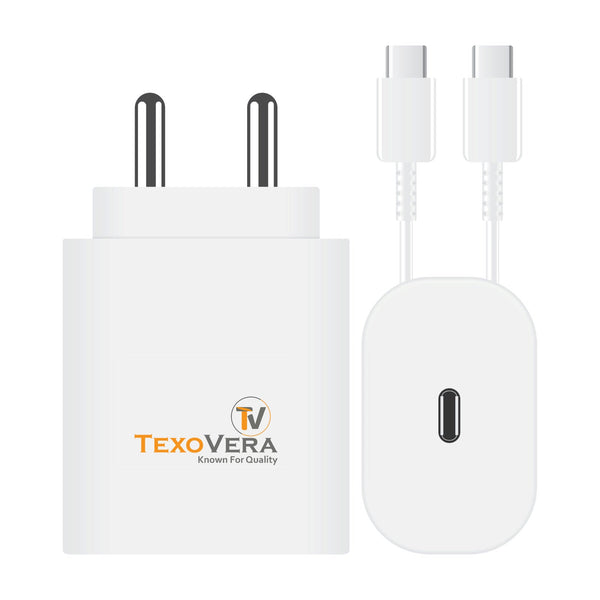 Samsung Charger 25w Charging Speed With (Type C to C Cable) Compatible with Almost all Samsung Devices