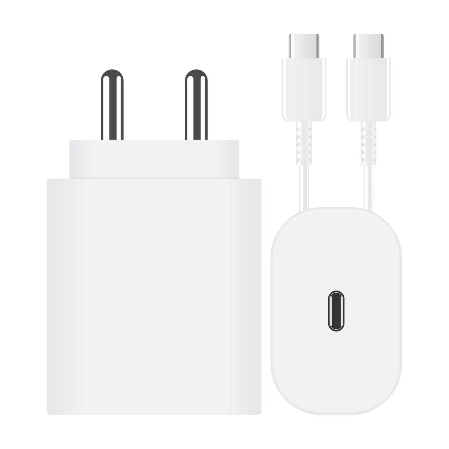 akvaari Samsung Charger 25w Charging Speed With (Type C to C Cable) Compatible with Almost all Samsung Devices