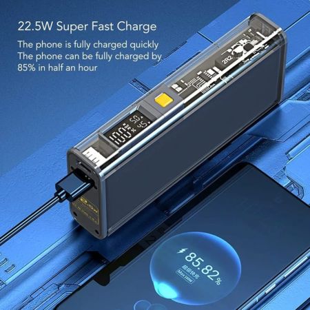 20,000 mAh Power Bank with Transparent Body 25W (STD6)-akvaari