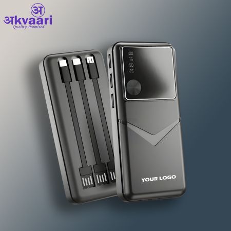 10,000 mAh Power Bank With 3 cable Attached (TTD4)-akvaari