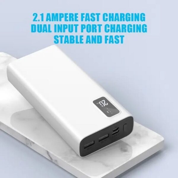 akvaari 20000 mAh Power Bank 15W with Lithium Polymer Battery (Y33-20K)-White - Image 2