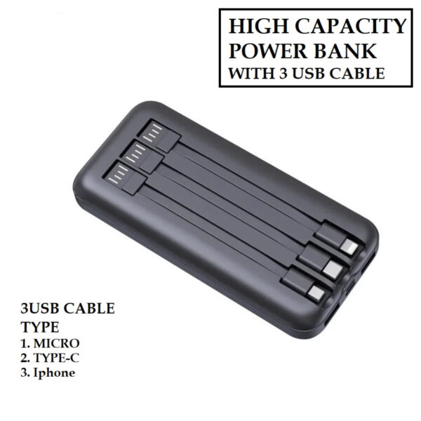 akvaari 20000 mAh Power Bank 25W with Lithium Polymer Battery (POTRO-20K-3WIRE) - Image 2
