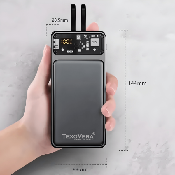 akvaari 10000 mAh Power Bank 25W with Lithium Polymer Battery (2SMALL-WIRE-10K) - Image 8