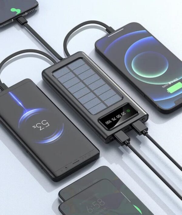 akvaari 20000 mAh Solar Power Bank 15W Solar with Lithium Polymer Battery (Solar-4Wire-20K) - Image 3