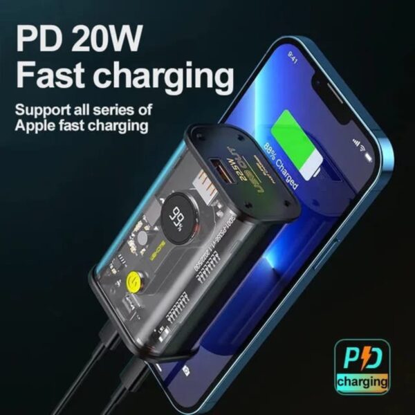 akvaari 10000 mAh Power Bank 25W with Lithium ion Battery (TRANS-POCKET) - Image 3