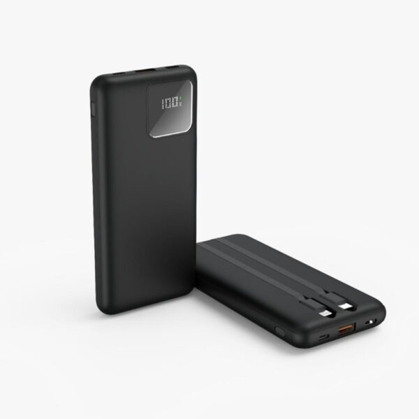 akvaari 10000 mAh Power Bank 25W with Lithium Polymer Battery (A201-2WIRE)-Black - Image 4