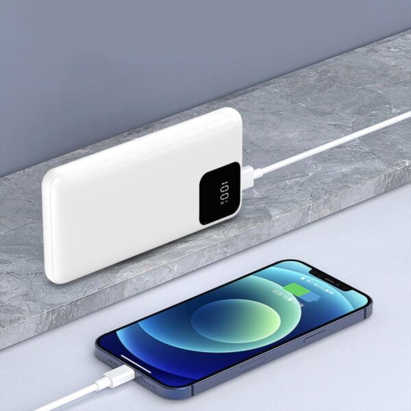 akvaari 10000 mAh Power Bank 25W with Lithium Polymer Battery (A201-2WIRE)-White - Image 3