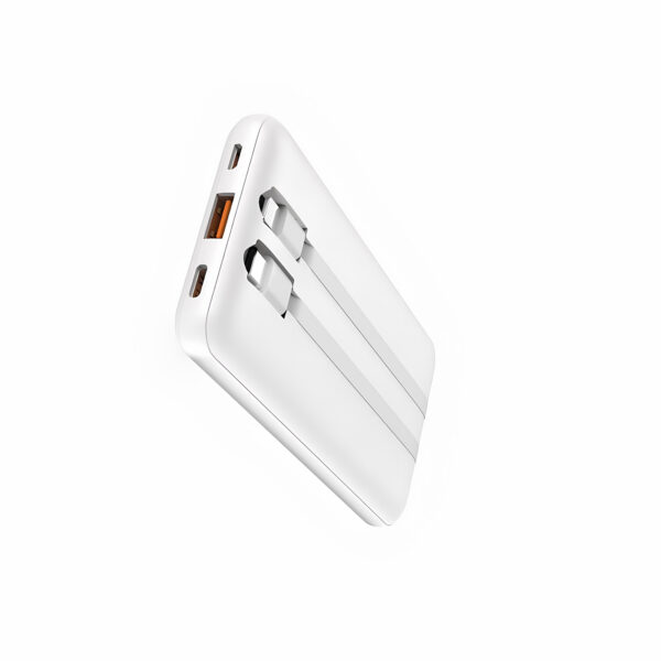 akvaari 10000 mAh Power Bank 25W with Lithium Polymer Battery (A201-2WIRE)-White - Image 5