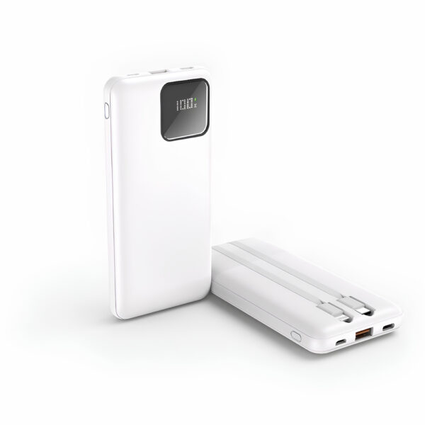 akvaari 10000 mAh Power Bank 25W with Lithium Polymer Battery (A201-2WIRE)-White - Image 6