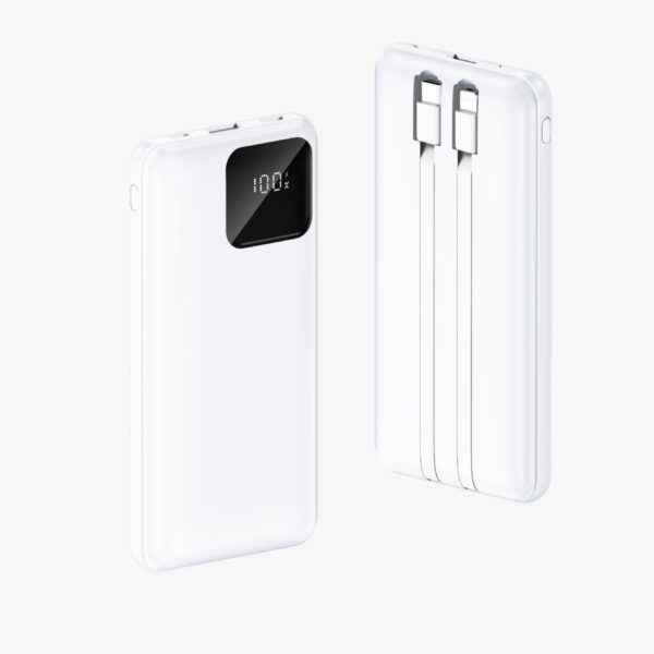 akvaari 10000 mAh Power Bank 25W with Lithium Polymer Battery (A201-2WIRE)-White - Image 2