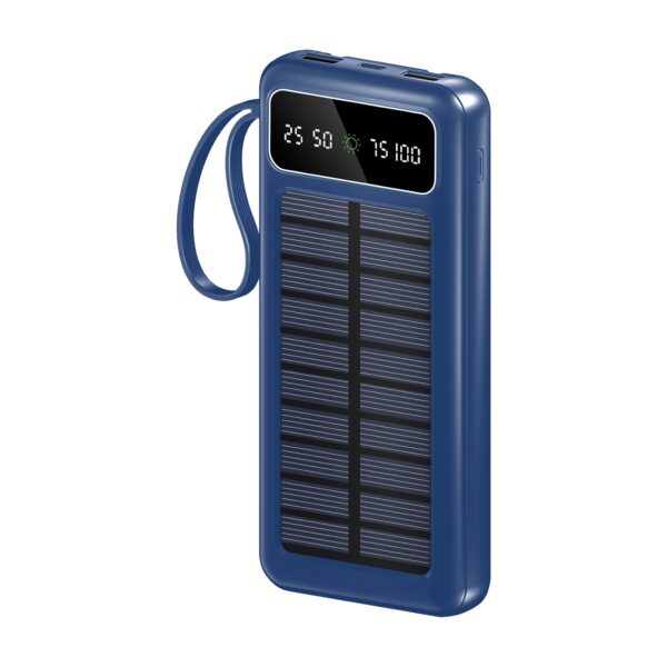 akvaari 10000 mAh Solar Power Bank 15W Solar with Lithium Polymer Battery (R21-Solar-10K)-Blue