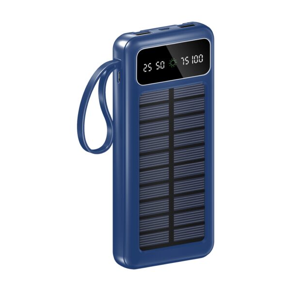 akvaari 10000 mAh Solar Power Bank 15W Solar with Lithium Polymer Battery (R21-Solar-10K)-Blue - Image 4