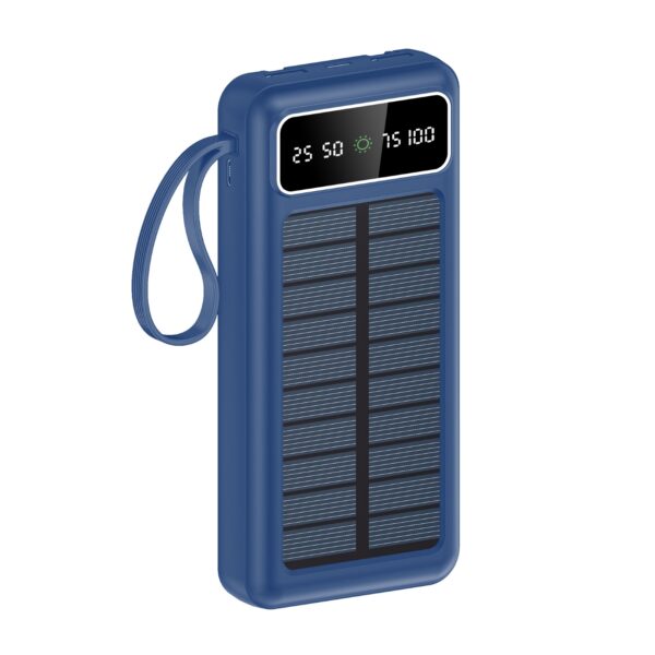 akvaari 20000 mAh Solar Power Bank 15W Solar with Lithium Polymer Battery (R23-Solar-20K)-Blue - Image 4