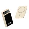 akvaari 10000 mAh Wireless Power Bank 15w Wireless, 25W Wired with Lithium Polymer Battery (Metal-look-digital)-Baige