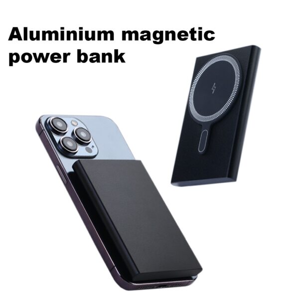 akvaari 10000 mAh Wireless Power Bank 15w Wireless, 25W Wired with Lithium Polymer Battery (Metal-Wireless)-Black - Image 2