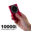 akvaari 10000 mAh Wireless Power Bank 15w Wireless, 25W Wired with Lithium Polymer Battery (Metal-Wireless)-Red