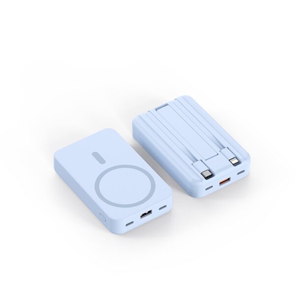 akvaari 10000 mAh Wireless Power Bank 15w Wireless, 25W Wired with Lithium Polymer Battery (wireless-2cable-stand)