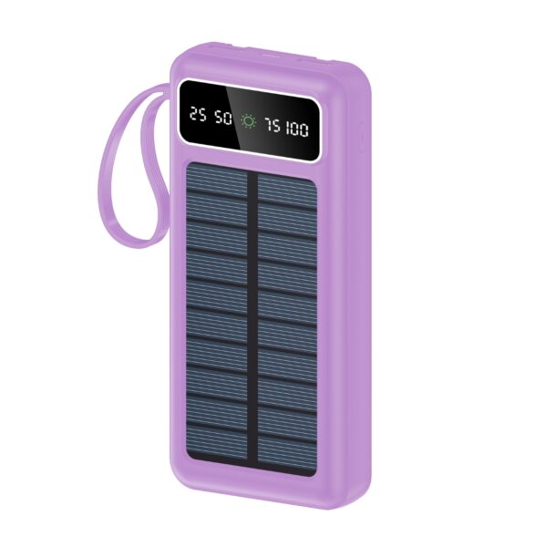 akvaari 20000 mAh Solar Power Bank 15W Solar with Lithium Polymer Battery (R23-Solar-20K)-Pink