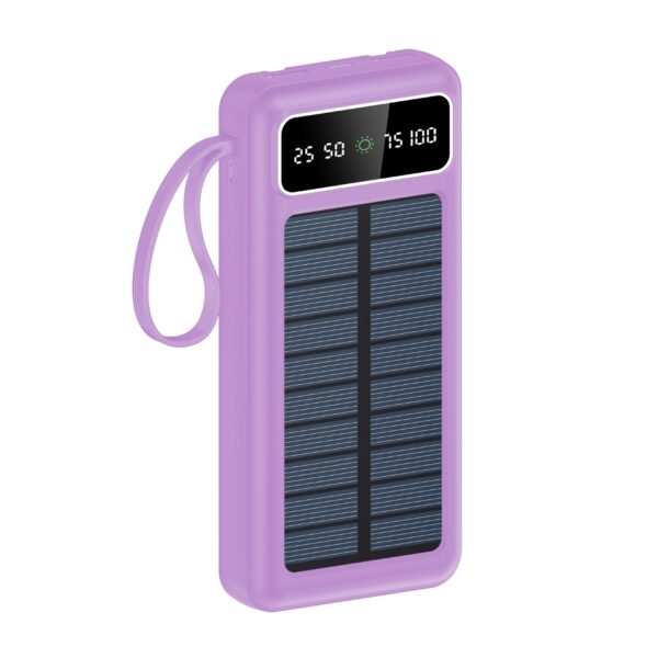 akvaari 20000 mAh Solar Power Bank 15W Solar with Lithium Polymer Battery (R23-Solar-20K)-Pink - Image 2