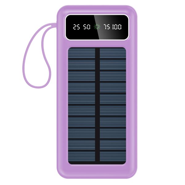 akvaari 20000 mAh Solar Power Bank 15W Solar with Lithium Polymer Battery (R23-Solar-20K)-Pink - Image 3
