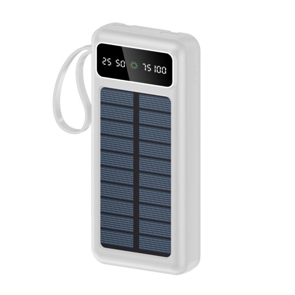akvaari 20000 mAh Solar Power Bank 15W Solar with Lithium Polymer Battery (R23-Solar-20K)-White