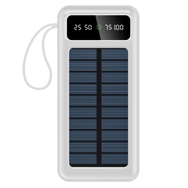 akvaari 20000 mAh Solar Power Bank 15W Solar with Lithium Polymer Battery (R23-Solar-20K)-White - Image 4