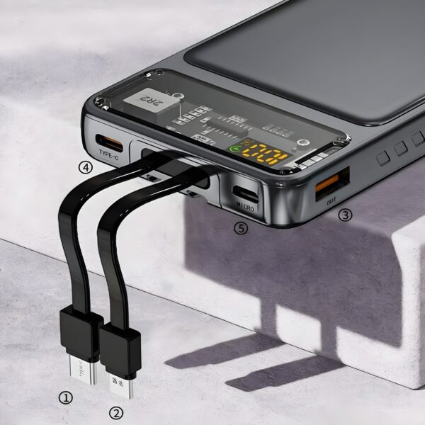 akvaari 10000 mAh Power Bank 25W with Lithium Polymer Battery (2SMALL-WIRE-10K) - Image 5